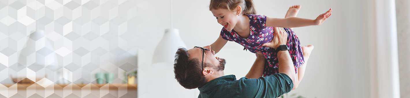 Father and daughter playing.