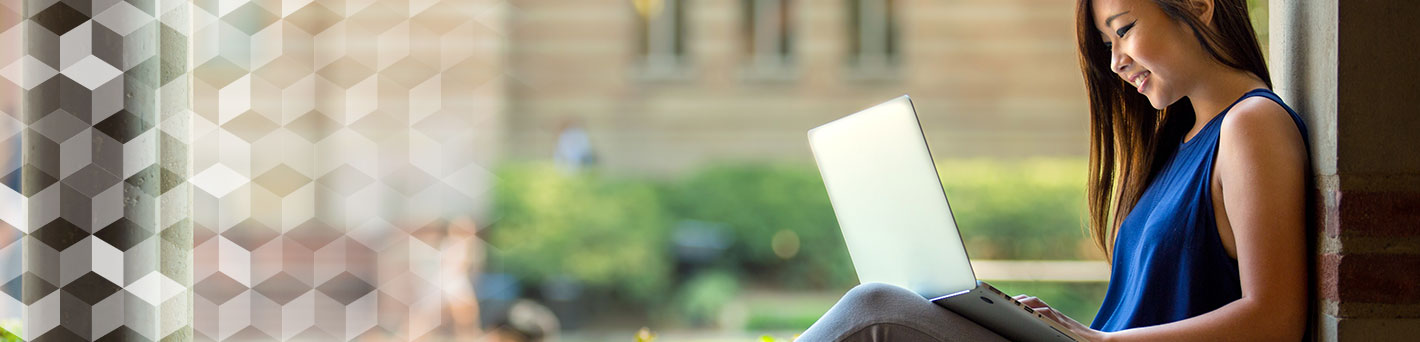 Student working on computer.