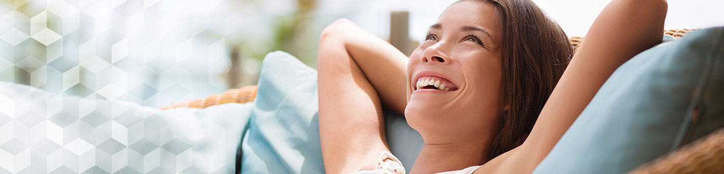 Woman relaxing at home.