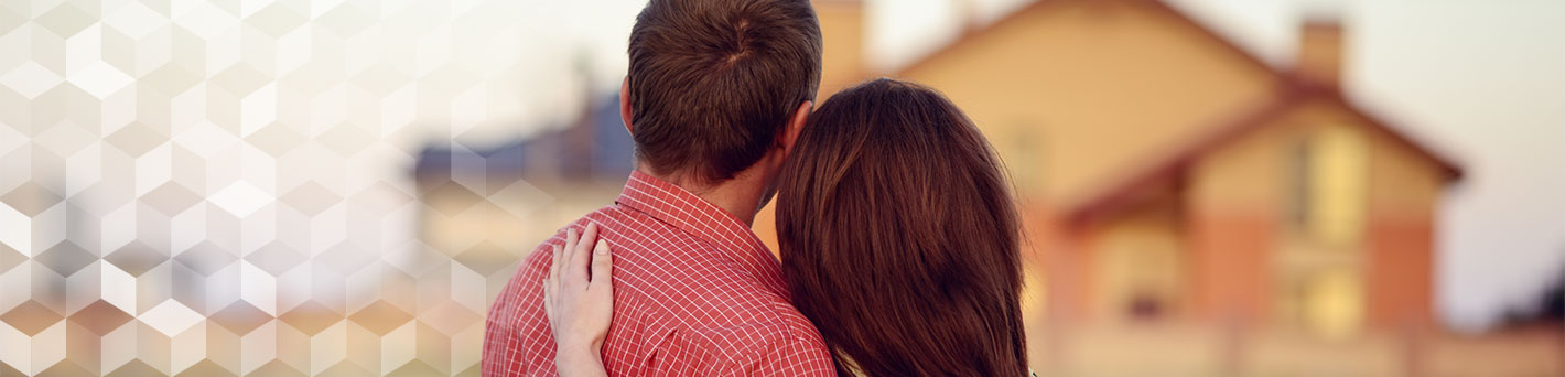 Couple looking at home.