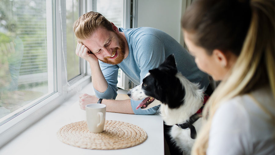 Couple and their dog