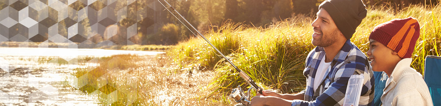 Father and son fishing.