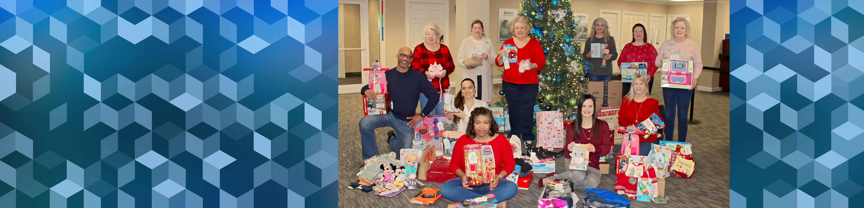 MCC Main Office Employees with gifts