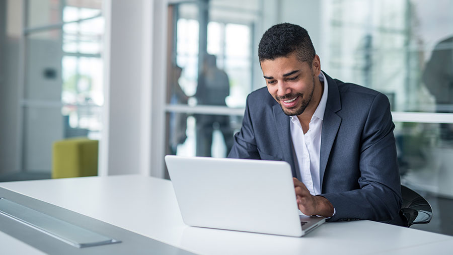 Man on his laptop