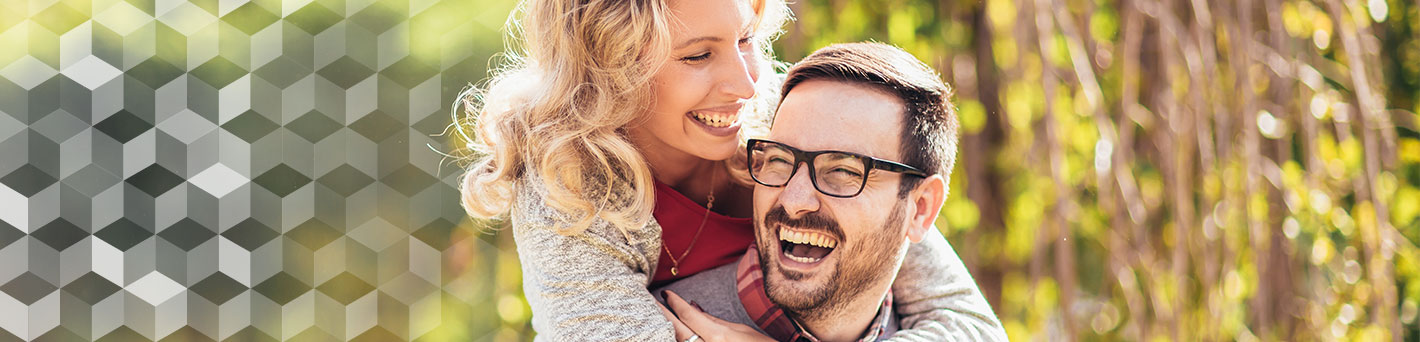 Couple smiling